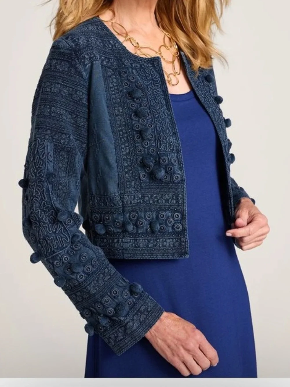 Soft Surroundings NEW Theodora Bolero in Indigo